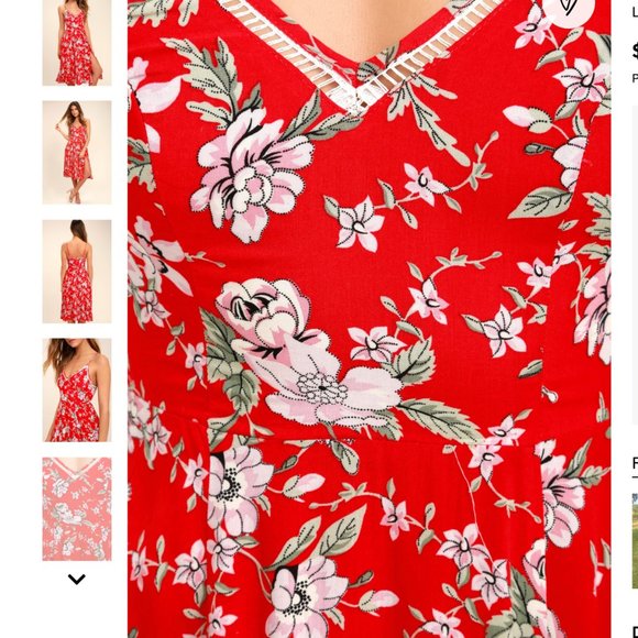 Lulus Esperanza Red Floral Print Midi Dress - Picture 3 of 12